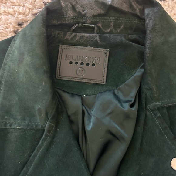 Green Suede blank NYC moto biker Women's Jacket - Picture 3 of 5